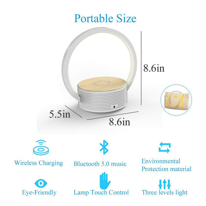 Lampada da Tavolo Smart Lilli, Bianco, Plastica, 25,4x6,4x22 cm, Majestic