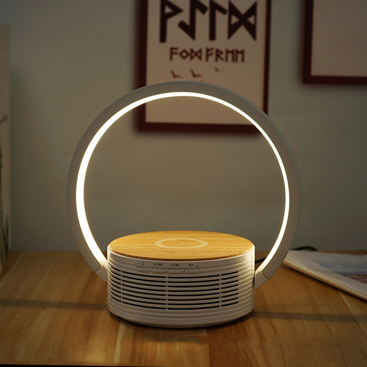 Lampada da Tavolo Smart Lilli, Bianco, Plastica, 25,4x6,4x22 cm, Majestic