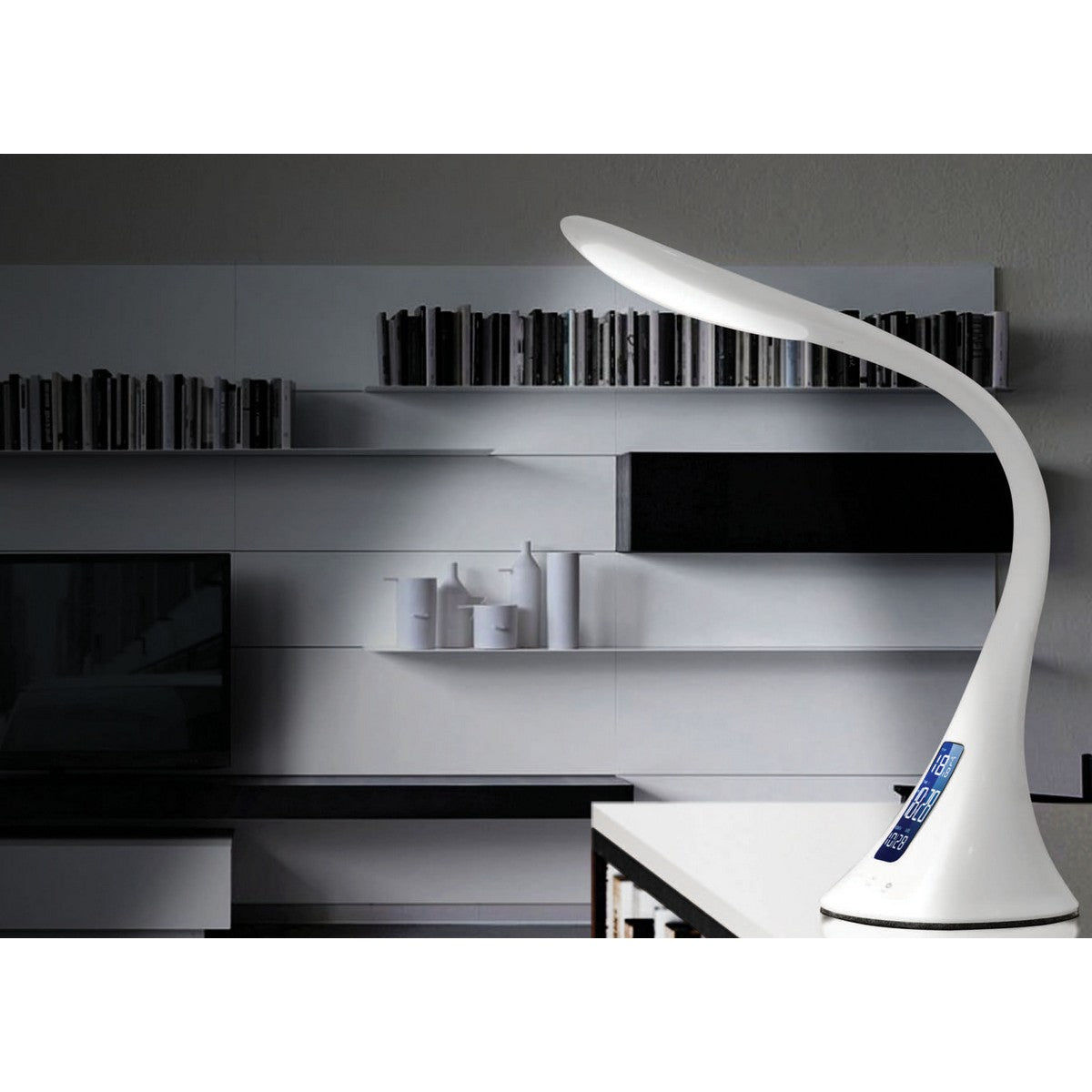Lampada da Tavolo Smart Lilli, Bianco, Plastica, 16,1x17x68 cm, Majestic
