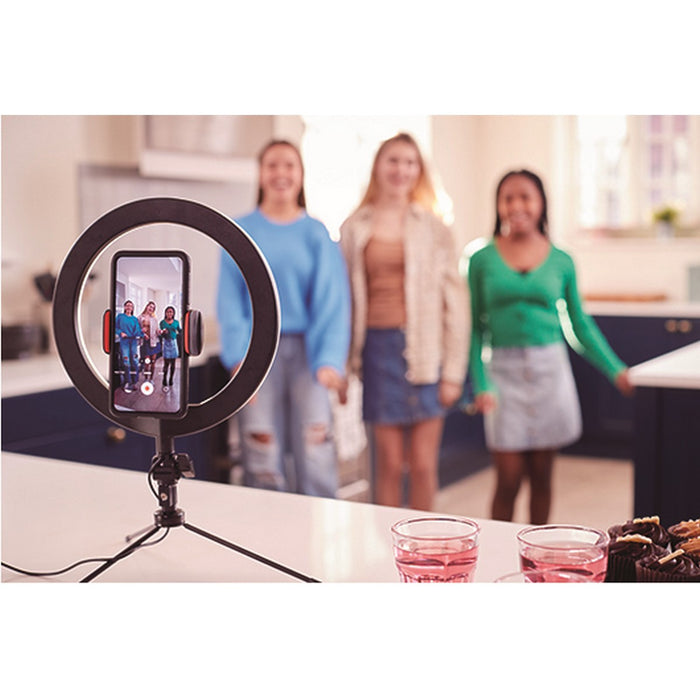 Ring Light Myselfie, Nero, Plastica, 26x26x26 cm, Majestic