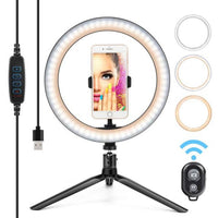 Ring Light Myselfie, Nero, Plastica, 26x26x26 cm, Majestic