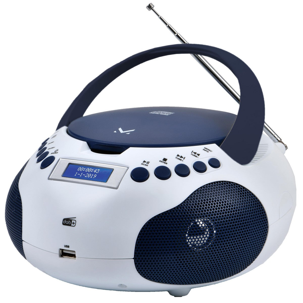 Stereo Music, Bianco, Plastica, 22x21,7x11,8 cm, Majestic