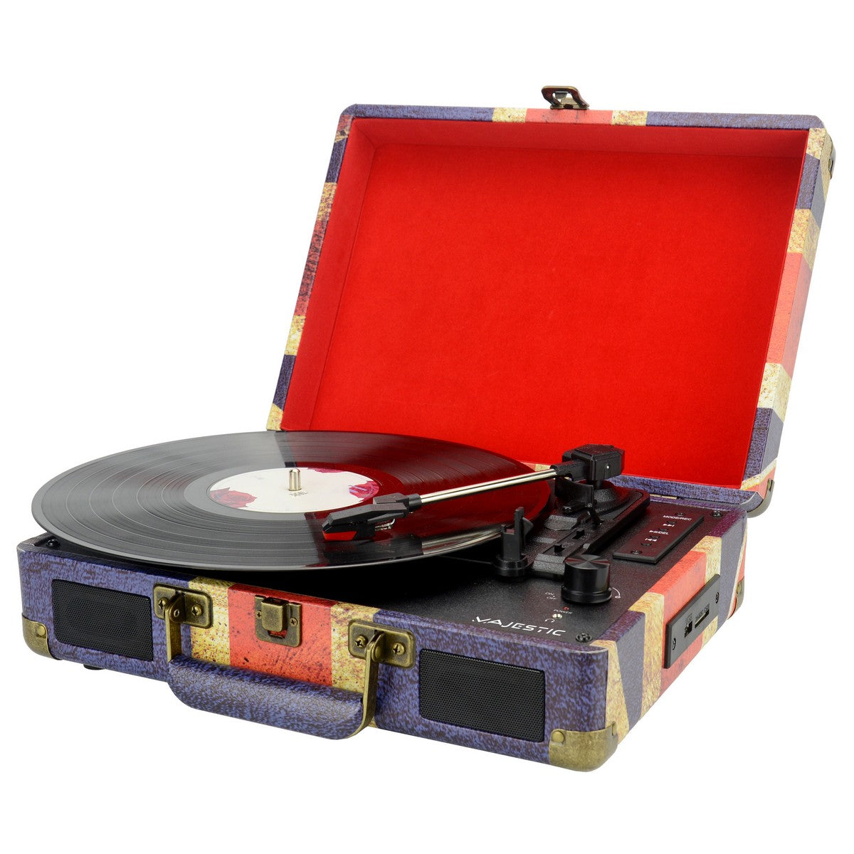 Giradischi Retro', Blu, Plastica, 35x12x28 cm, Majestic