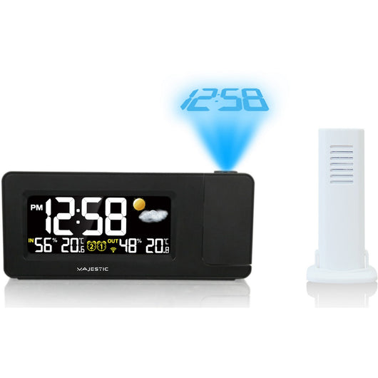 Sveglia Stazione Barometrica Smart, Nero, Plastica, 16,8x3,2x7,3 cm, Majestic