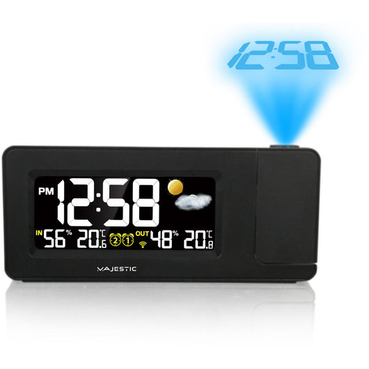 Sveglia Stazione Barometrica Smart, Nero, Plastica, 16,8x3,2x7,3 cm, Majestic