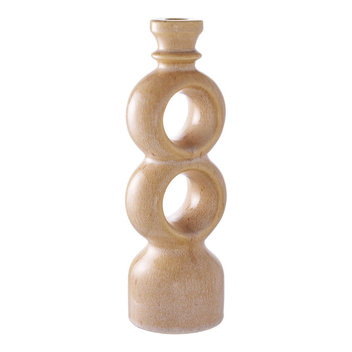 Portacandela Mary, Marrone, Ceramica, 10,7x9,5x30,5 cm, Seven Design