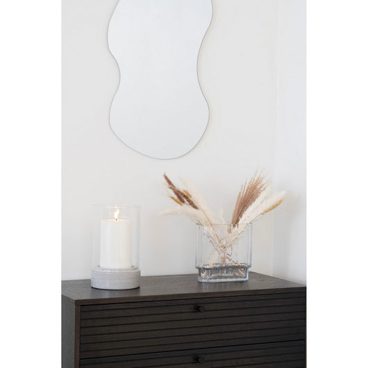 Portacandela Hurricane, Grigio, Vetro, 16x16x25,5 cm, Seven Design