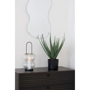 Lanterna Lucena, Nero, Vetro, 16x16x36 cm, Seven Design