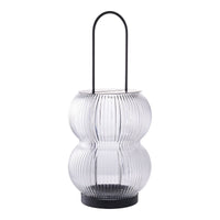 Lanterna Lucena, Nero, Vetro, 16x16x36 cm, Seven Design