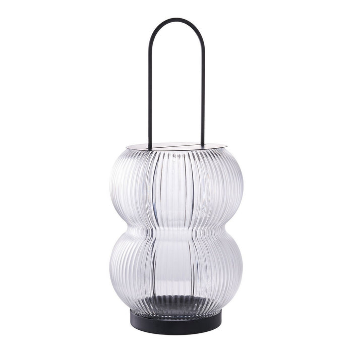 Lanterna Lucena, Nero, Vetro, 16x16x36 cm, Seven Design