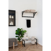 Lanterna Lucena, Nero, Vetro, 16x16x36 cm, Seven Design