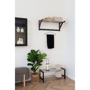 Lanterna Lucena, Nero, Vetro, 16x16x36 cm, Seven Design