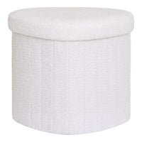 Pouf Medford, Bianco, Poliestere, 42,5x36,5x37,5 cm, Seven Design