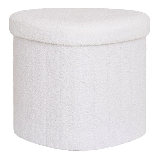 Pouf Medford, Bianco, Poliestere, 42,5x36,5x37,5 cm, Seven Design