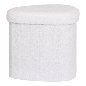 Pouf Medford, Bianco, Poliestere, 42,5x36,5x37,5 cm, Seven Design
