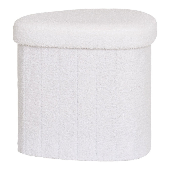 Pouf Medford, Bianco, Poliestere, 42,5x36,5x37,5 cm, Seven Design
