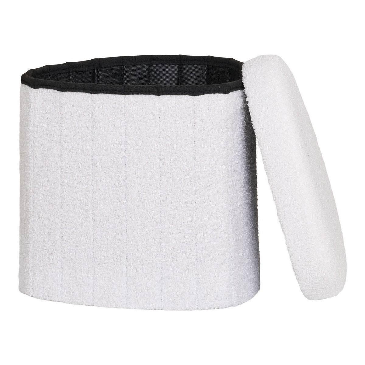 Pouf Medford, Bianco, Poliestere, 42,5x36,5x37,5 cm, Seven Design