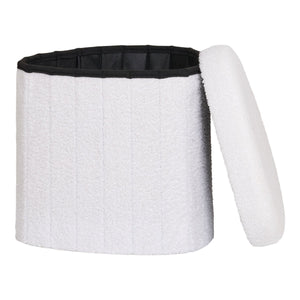 Pouf Medford, Bianco, Poliestere, 42,5x36,5x37,5 cm, Seven Design