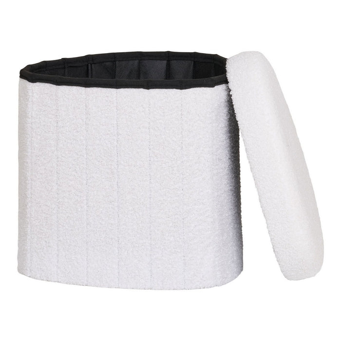 Pouf Medford, Bianco, Poliestere, 42,5x36,5x37,5 cm, Seven Design