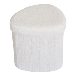 Pouf Medford, Bianco, Poliestere, 42,5x36,5x37,5 cm, Seven Design