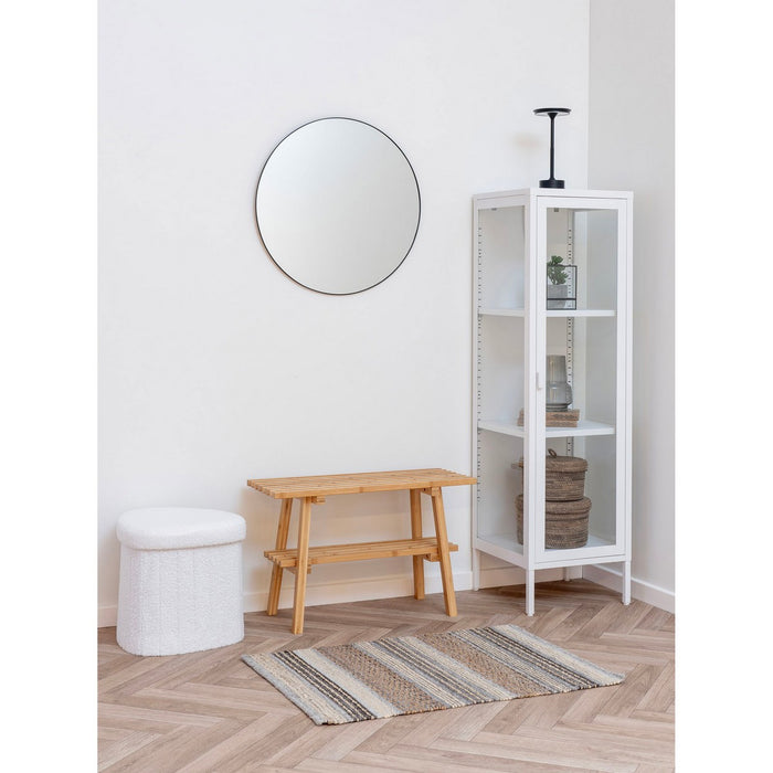 Pouf Medford, Bianco, Poliestere, 42,5x36,5x37,5 cm, Seven Design