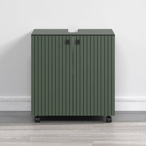 Mobile Bagno Sottolavabo Pure, Verde, Truciolare Melaminico, 60x42x64 cm, Seven Design