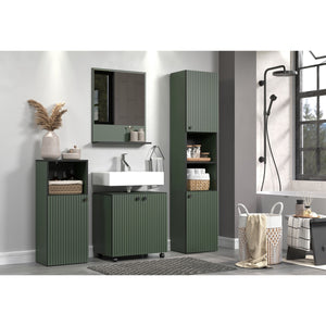 Mobile Bagno Sottolavabo Pure, Verde, Truciolare Melaminico, 60x42x64 cm, Seven Design