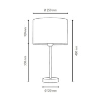 Lampada da Tavolo Cinca, Beige, Metallo, 25x25x49 cm, EPIKASA