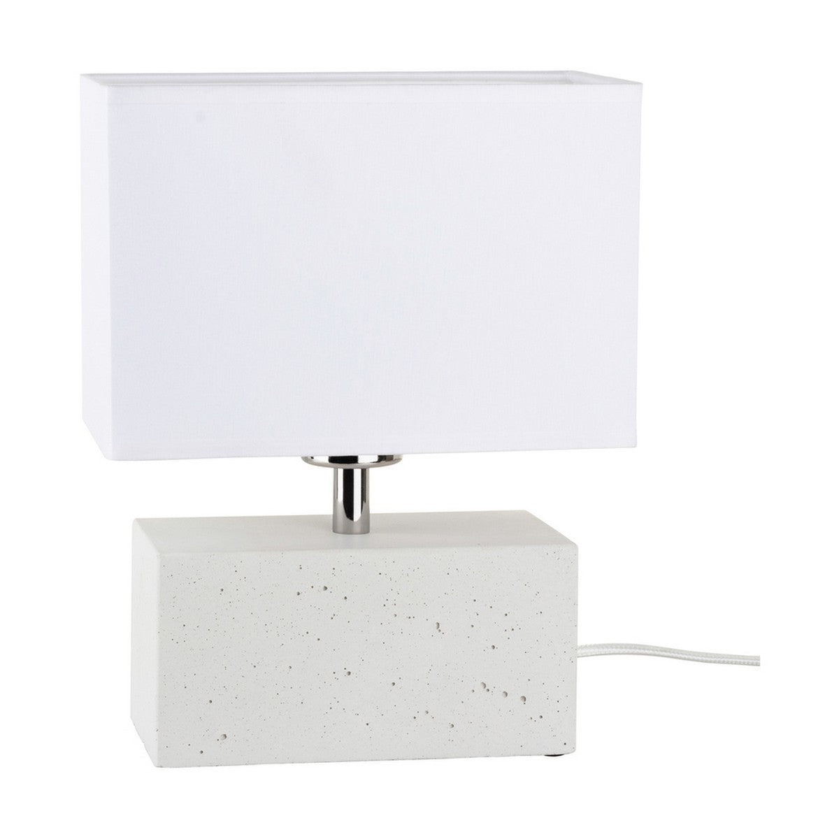 Lampada da Tavolo Alberche, Bianco, Cemento, 12x22x28 cm, EPIKASA