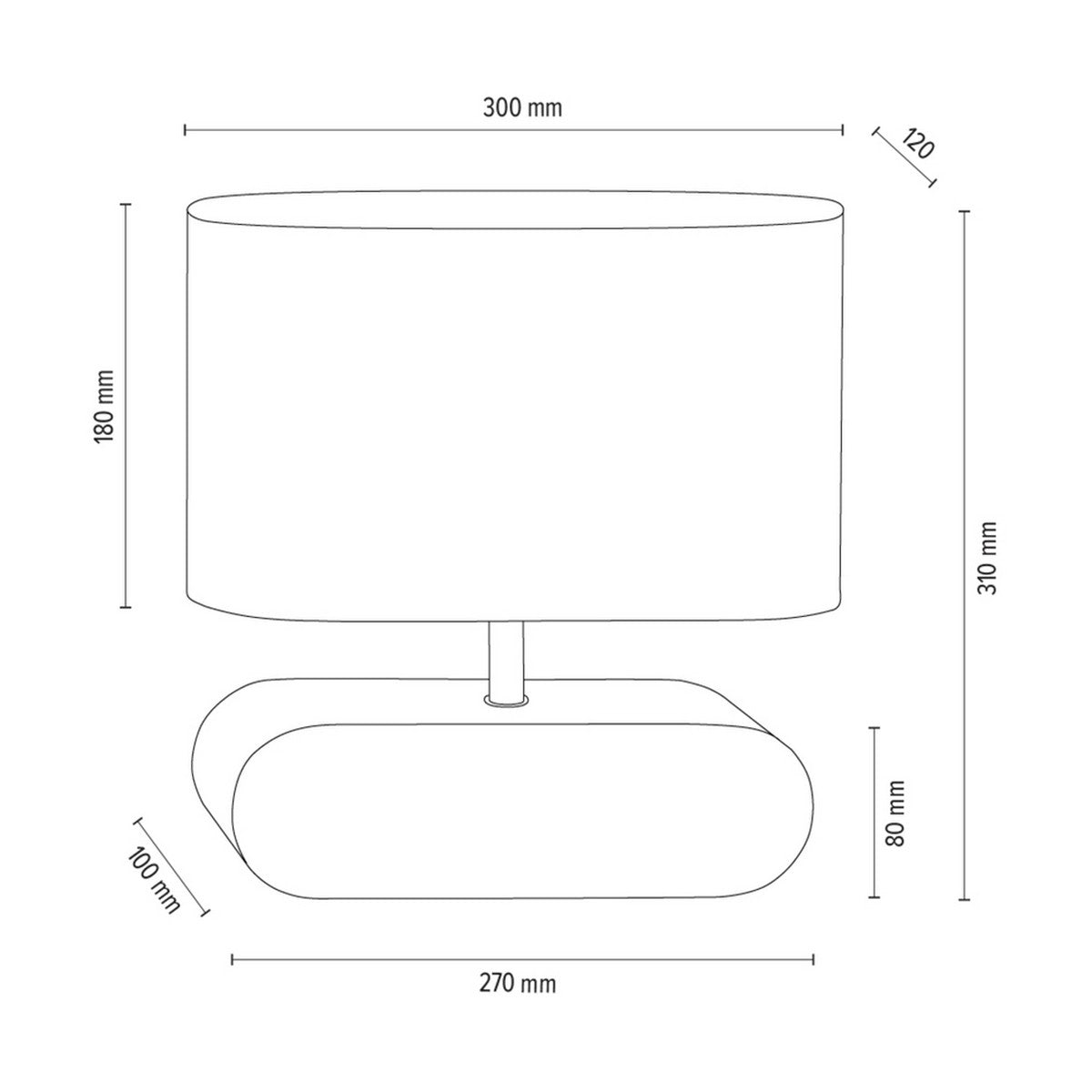 Lampada da Tavolo Cares, Marrone, Legno, 12x30x31 cm, EPIKASA