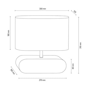 Lampada da Tavolo Cares, Marrone, Legno, 12x30x31 cm, EPIKASA