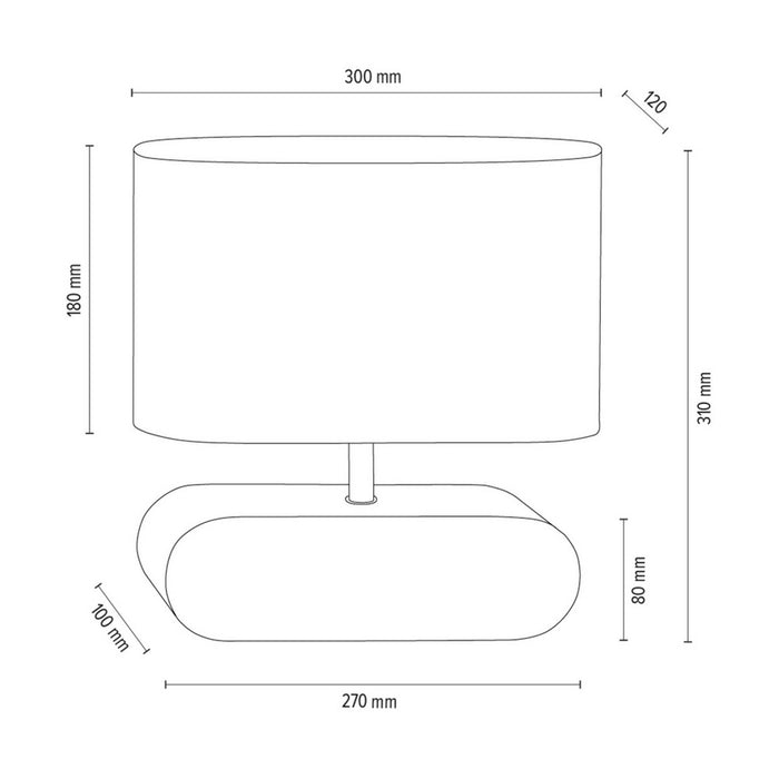 Lampada da Tavolo Cares, Marrone, Legno, 12x30x31 cm, EPIKASA