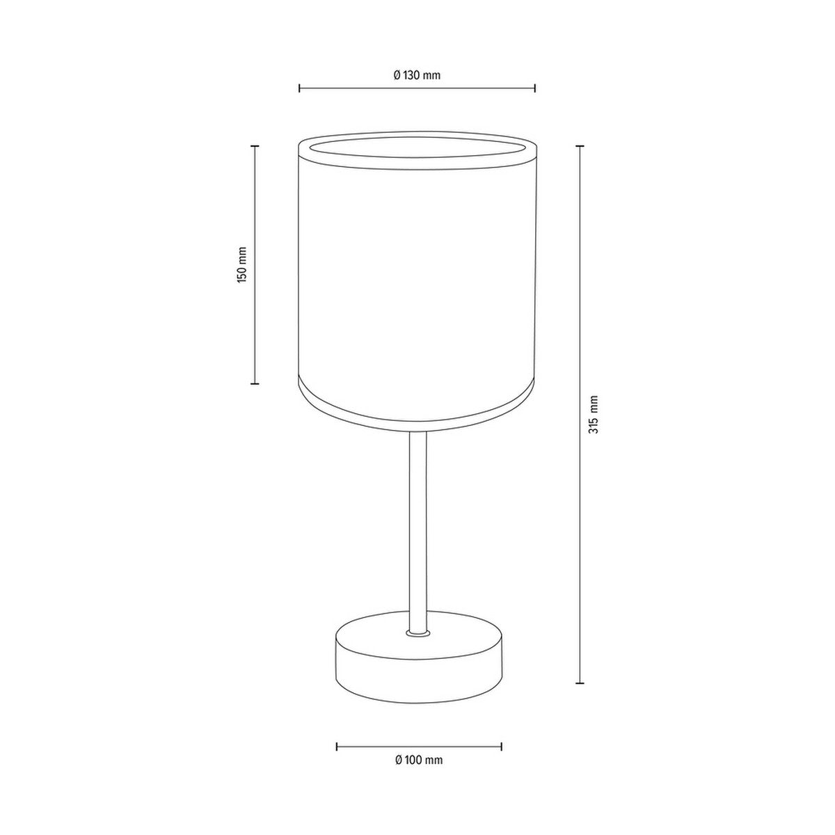 Lampada da Tavolo Genil, Nero, Cemento, 13x13x31,5 cm, EPIKASA