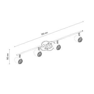 Lampada a Soffitto per Bambini Baby, Bianco, Metallo, 81x14,5x14,5 cm, Epikasa