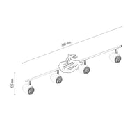 Lampada a Soffitto per Bambini Baby, Bianco, Metallo, 14,5x79x12,5 cm, Epikasa