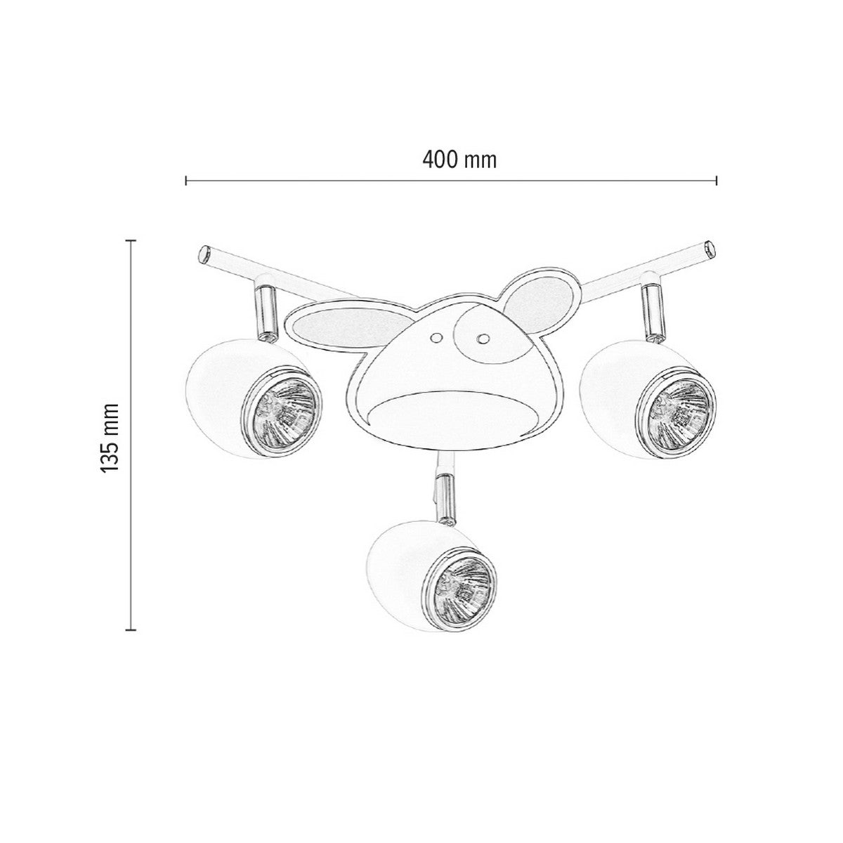 Lampada a Soffitto per Bambini Baby, Bianco, Metallo, 40x40x13,5 cm, Epikasa