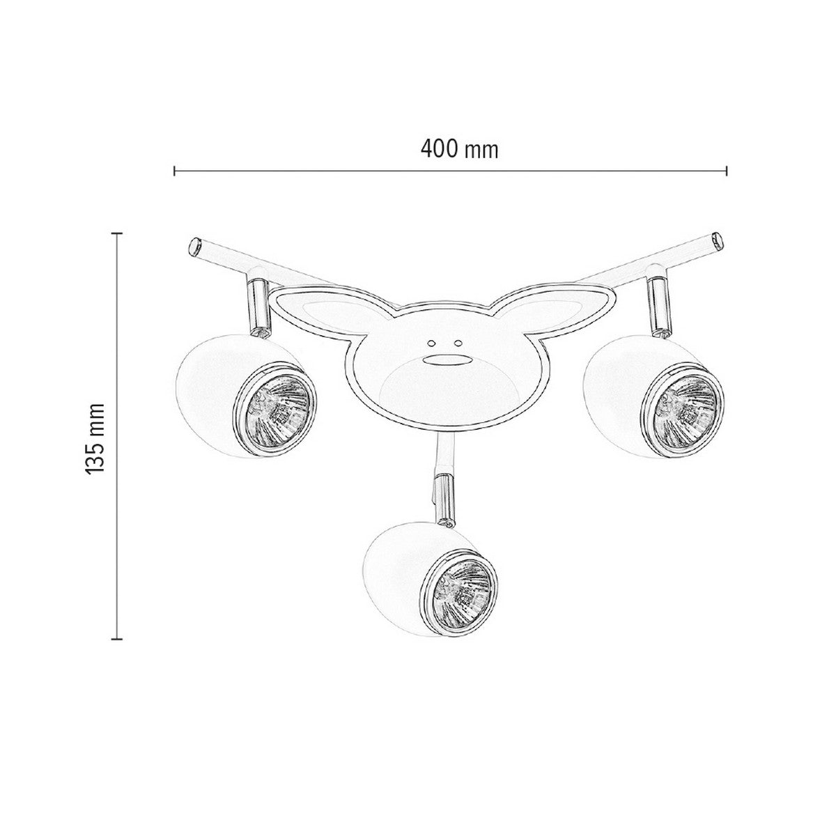 Lampada a Soffitto per Bambini Baby, Bianco, Metallo, 40x40x13,5 cm, Epikasa