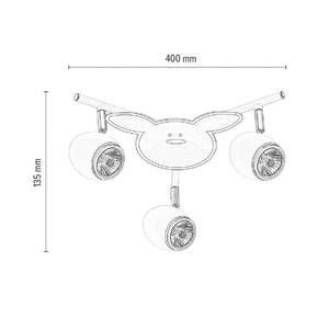 Lampada a Soffitto per Bambini Baby, Bianco, Metallo, 40x40x13,5 cm, Epikasa