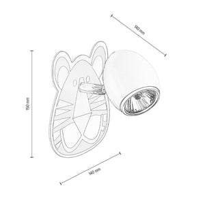Lampada a Parete per Bambini Baby, Bianco, Metallo, 14x14x15 cm, Epikasa