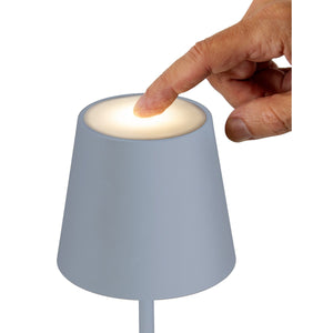 Lampada da Tavolo Ricaricabile Agata, Blu, Metallo, 12x12x37 cm, Majestic