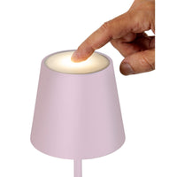Lampada da Tavolo Ricaricabile Agata, Rosa, Metallo, 12x12x37 cm, Majestic