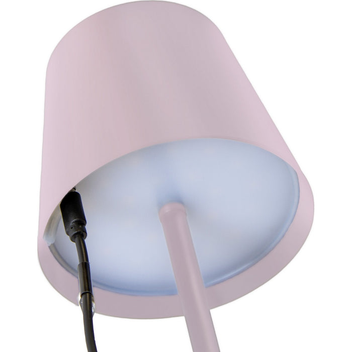 Lampada da Tavolo Ricaricabile Agata, Rosa, Metallo, 12x12x37 cm, Majestic