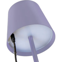 Lampada da Tavolo Ricaricabile Agata 3, Viola, Metallo, 12x12x37 cm, Majestic