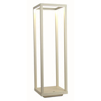 Lampada da Tavolo Ricaricabile Lea, Bianco, Metallo, 14x14x47 cm, Majestic
