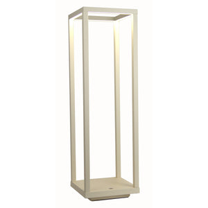 Lampada da Tavolo Ricaricabile Lea, Bianco, Metallo, 14x14x47 cm, Majestic