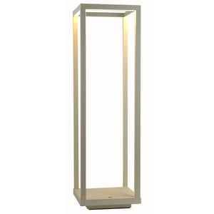 Lampada da Tavolo Ricaricabile Lea, Bianco, Metallo, 14x14x47 cm, Majestic