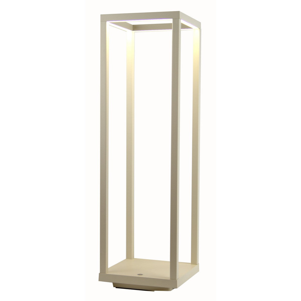 Lampada da Tavolo Ricaricabile Lea, Bianco, Metallo, 14x14x47 cm, Majestic