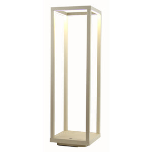 Lampada da Tavolo Ricaricabile Lea, Bianco, Metallo, 14x14x47 cm, Majestic