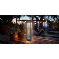 Lampada da Tavolo Ricaricabile Lea, Bianco, Metallo, 14x14x47 cm, Majestic