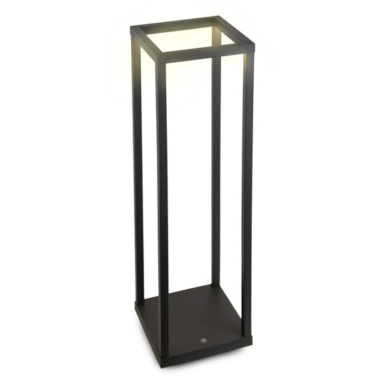 Lampada da Tavolo Ricaricabile Lea, Grigio, Metallo, 14x14x47 cm, Majestic